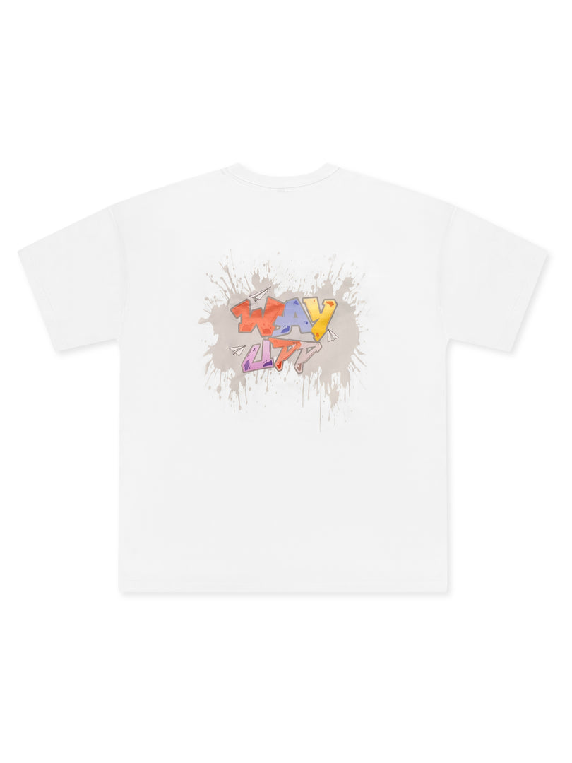 Oversized Graffiti Tee - White