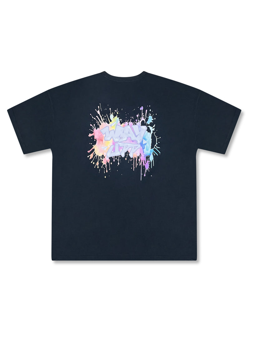 Oversized Graffiti Tee - Black