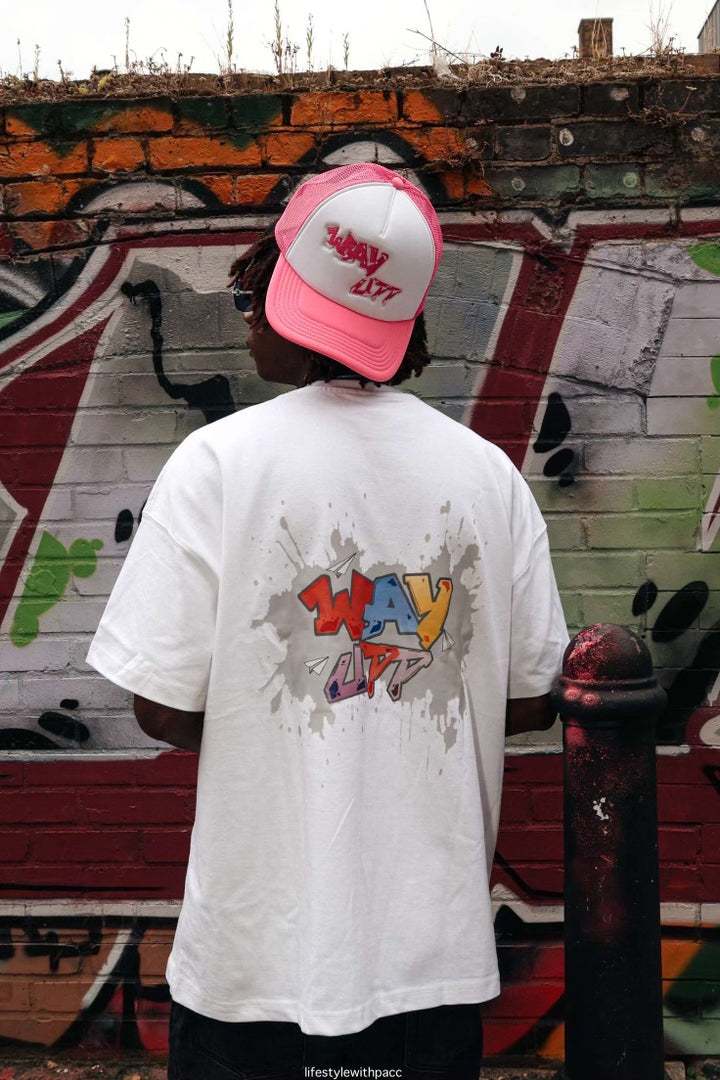 Oversized Graffiti Tee - White